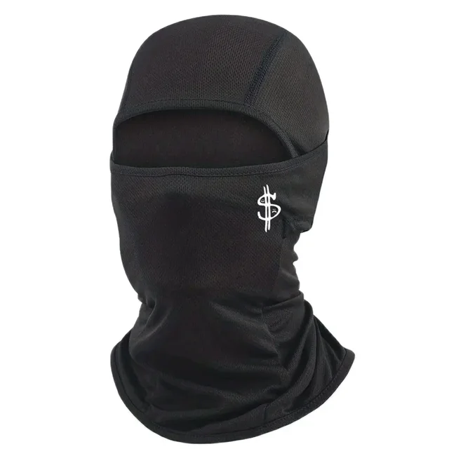 Black Breathable Balaclava Letter Print Motorcycle Face Mask_voghion.com