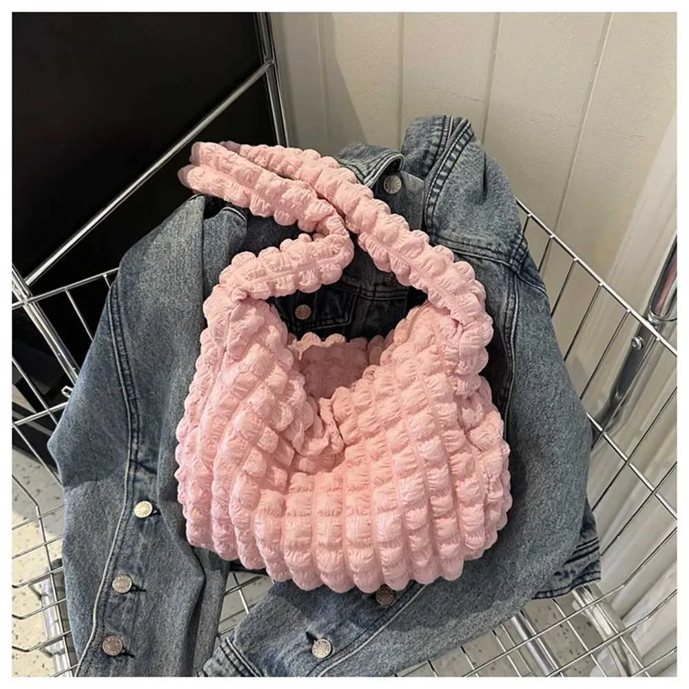 Crossbody mit Plissee-Design, bestickt, kariert, Schultertasche, Unterarmtaschen, einfache, große Kapazität, gesteppte S für_voghion.com