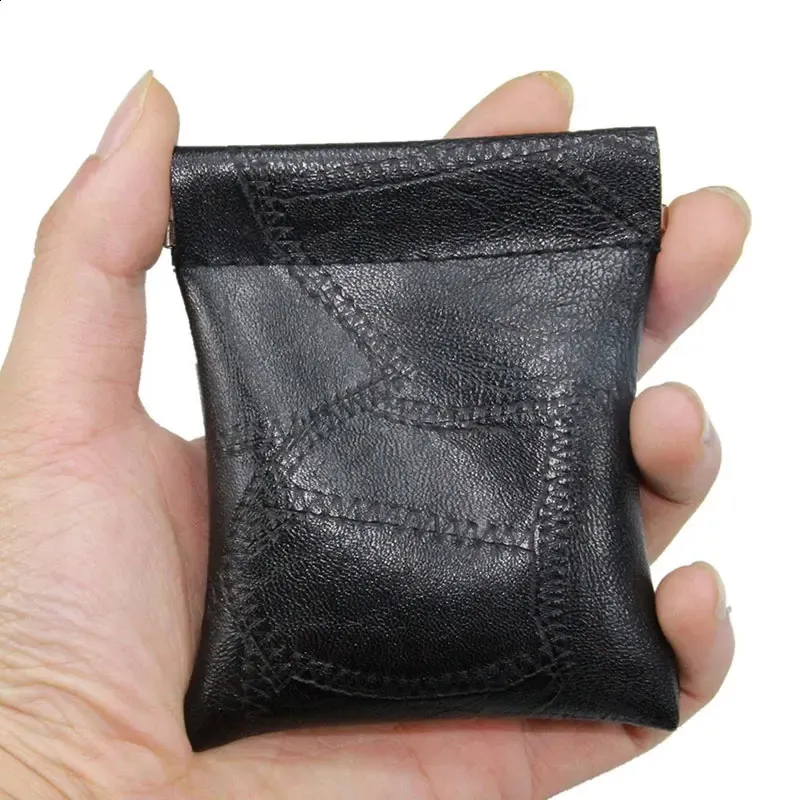 Kleingeldbörse aus PU-Leder für Herren und Damen, Schwarz, Braun, Mini-Kartenhalter, Geldbeutel, kleine Geldbörse mit Münzaufbewahrung 240730_voghion.com