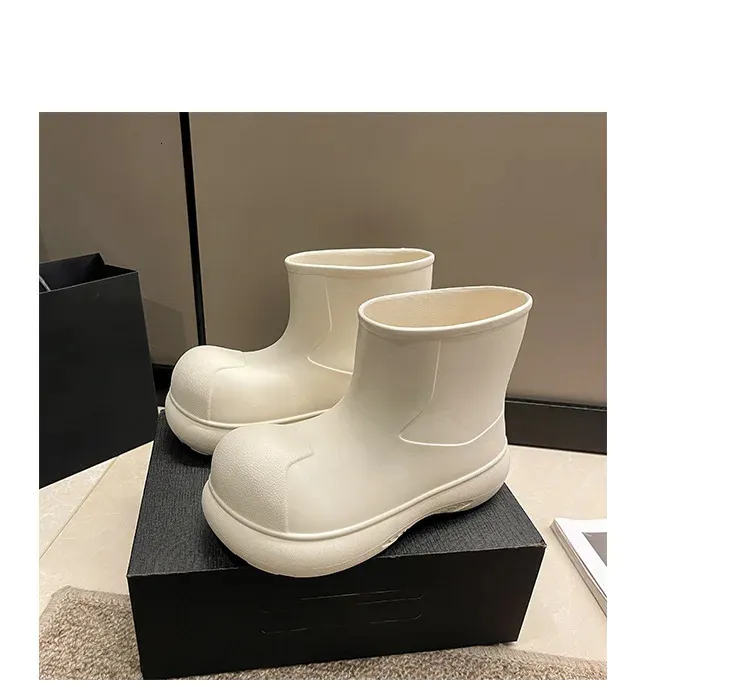 Módní dámské úzké roztomilé venkovní nepromokavé holínky s tlustou podrážkou z EVA, jednoduché a praktické 241031_voghion.com