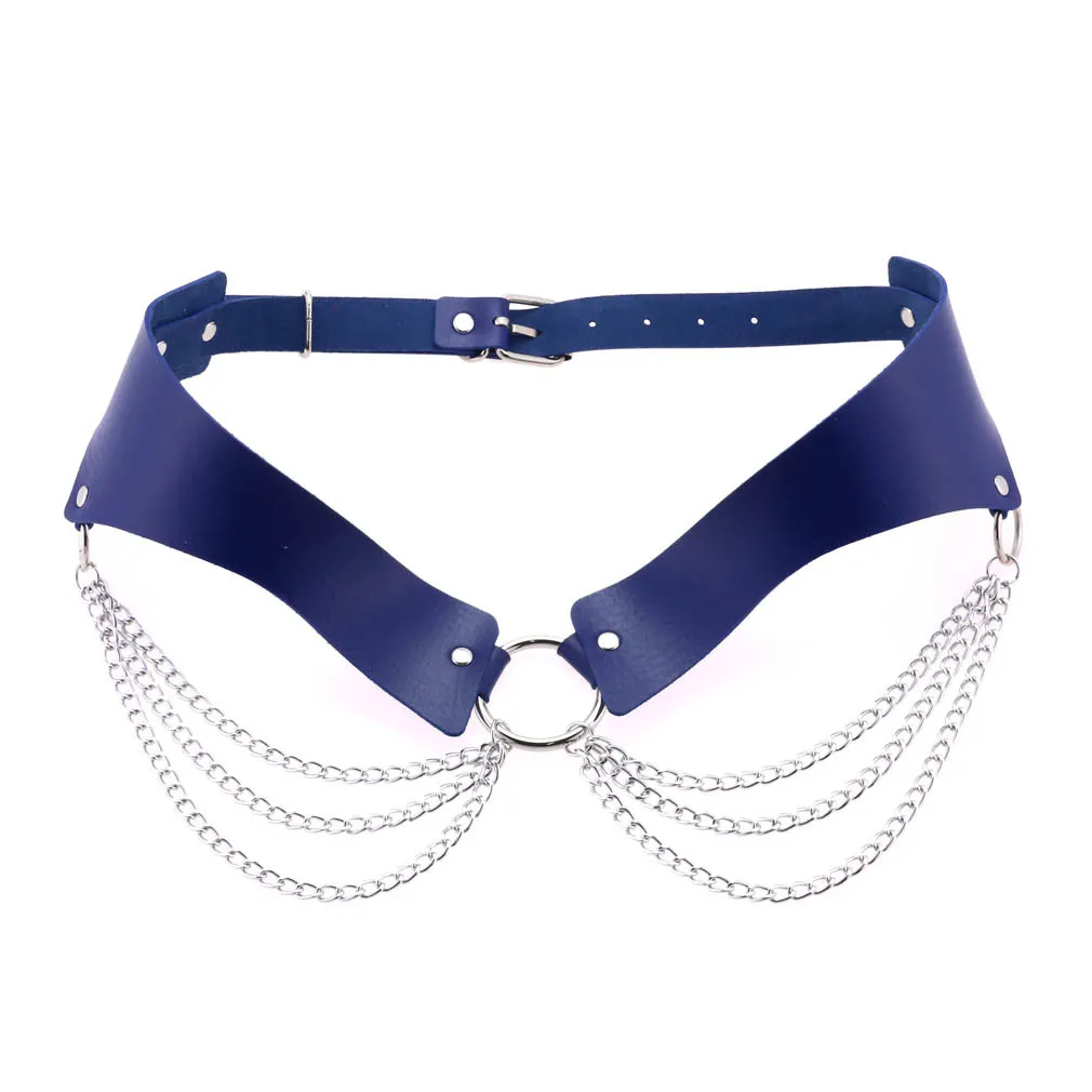 Cinto de corrente em pele pu para mulher estilo gótico punk_voghion.com