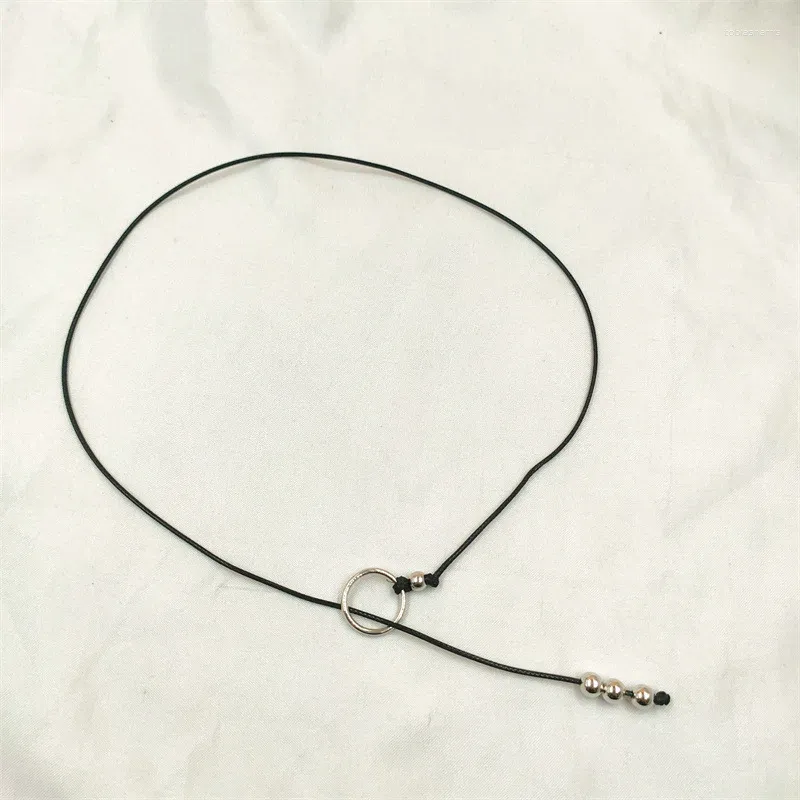 Catene Donna Gioielli Vintage Sul Collo Accessori 2024 Moda Regolabile Lunga Catena di Corda con Ciondolo ad Anello Cerchio_voghion.com