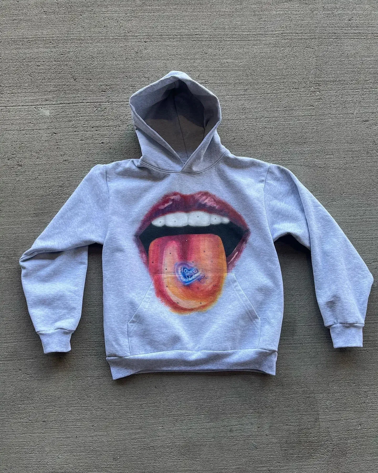 American Retro Tongue Printing Hooded Pure Cotton Sweatshirt Mens and Womens Loose Top streetwear haikyuu Y2K clothing_voghion.com