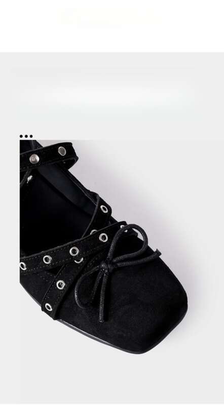 Chaussures simples à nœud rouge, chaussures françaises 2025, rivets de printemps, boucle de ceinture, ballerines_voghion.com