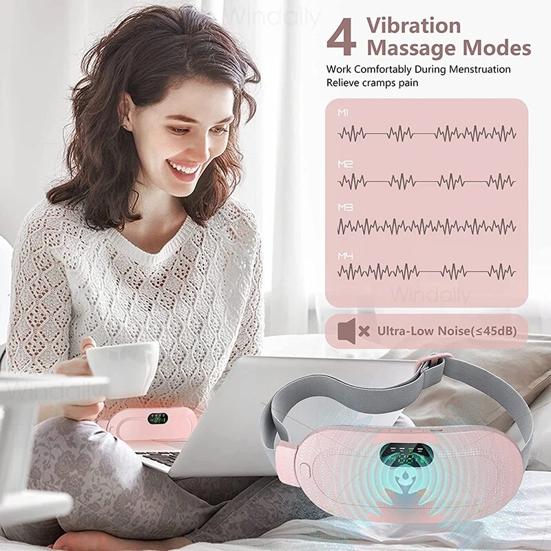 Beauty Care shop Heating Electric Menstrual Pad Smart Warm Palace Belt Abdominal Belly Vibration Massager Period Pain Relief Wa_voghion.com
