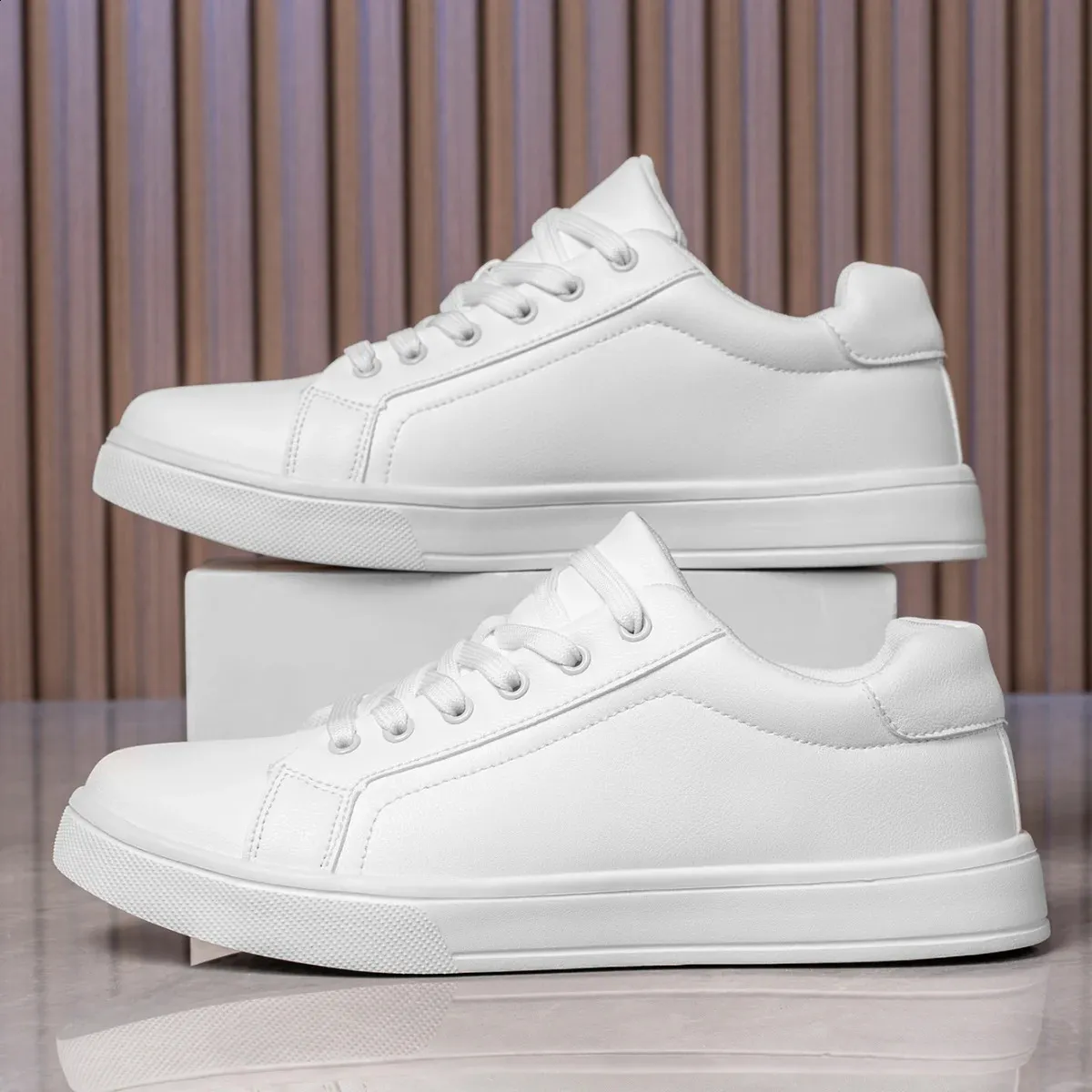 Tenis Mascuo 241105 - Zapatillas de deporte ligeras y cómodas para hombre, color blanco y negro, informales, para caminar_voghion.com