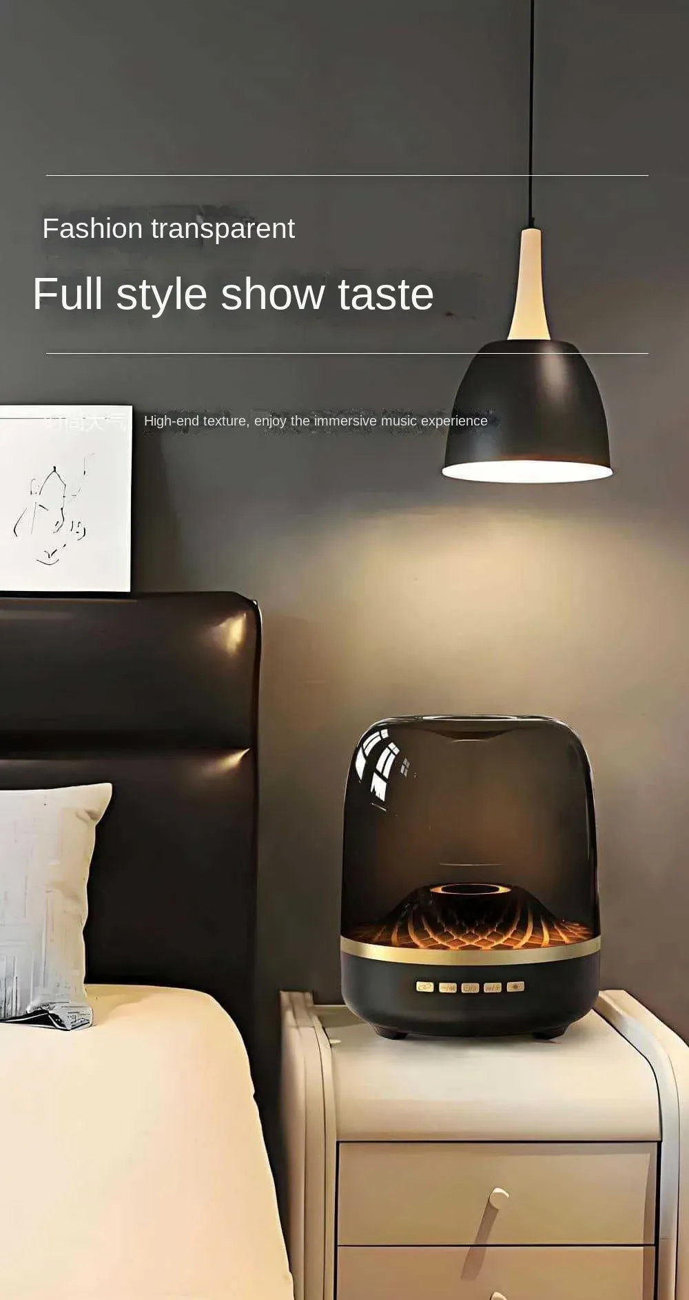 Sound Box Bluetooth Subwoofer Colorful Glass Home High Volume Wireless Computer Audience Speaker 2024_voghion.com
