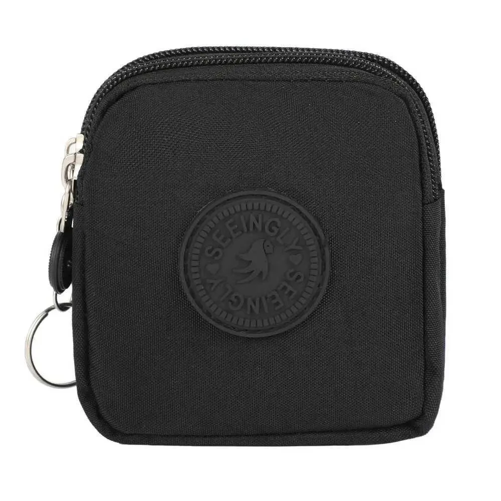 Women Men Canvas Coin Purse Portable Waterproof Wallet Money Bag with Key Ring Wear-resistant HolderC241210_voghion.com