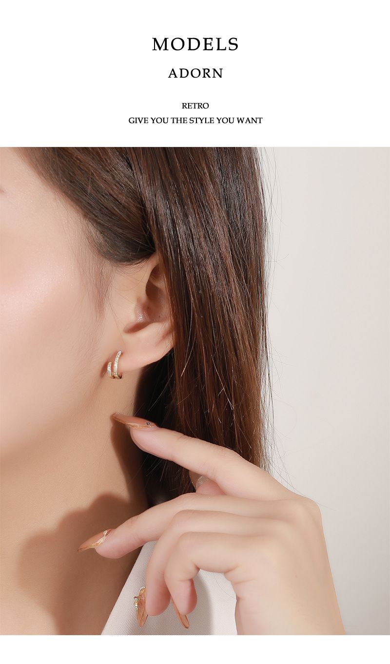 Orecchini per donna sterg sier retro nicchia ins orecchini coreani cerchio oro zircone_voghion.com