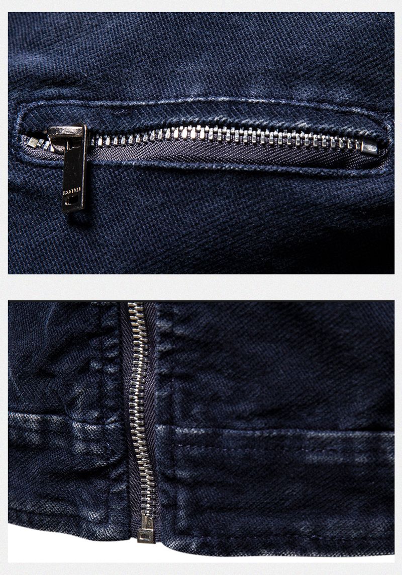 Veste rétro décontractée en coton pour hommes, haut en Denim, tendance, couleur unie, Version coréenne, nouvelle collection automne 2024_voghion.com