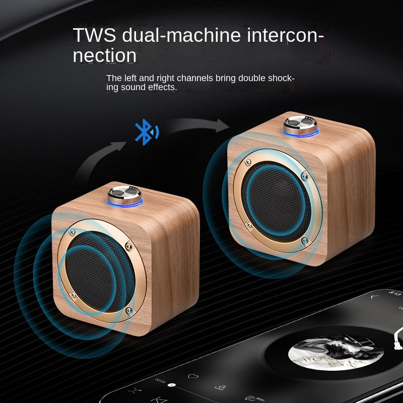 Lesen brezžični Bluetooth zvočnik Creative Knob Iron Mesh 3-palčni visoko zmogljiv zvok TWS Darilo_voghion.com