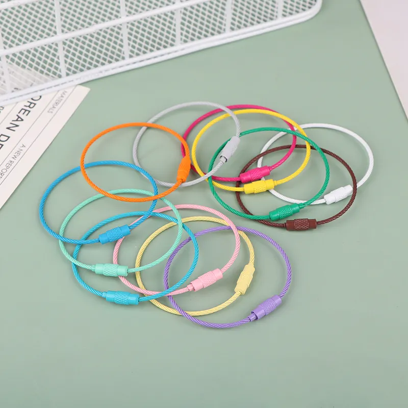 10 pezzi di lunghezza casuale 15 cm portachiavi in acciaio portachiavi etichetta grande anelli per chiavi_voghion.com