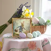 Rustic Rabbit & Eggs Wooden Sign - 8x8" Farmhouse Wall Decor. Charming Easter Accent For Bedroom, Kitchen Or Bathroom_voghion.com