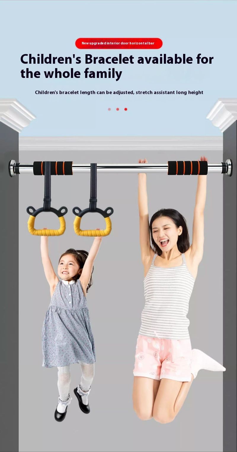 Horizontal indoor door frame slip and anti falg pull up upward household horizontal bar non punching sports fiess_voghion.com
