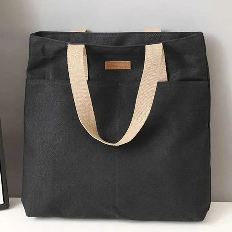 Canvas Tote Bag Women's Shoulder Bag Premium Sensory Handbag_voghion.com