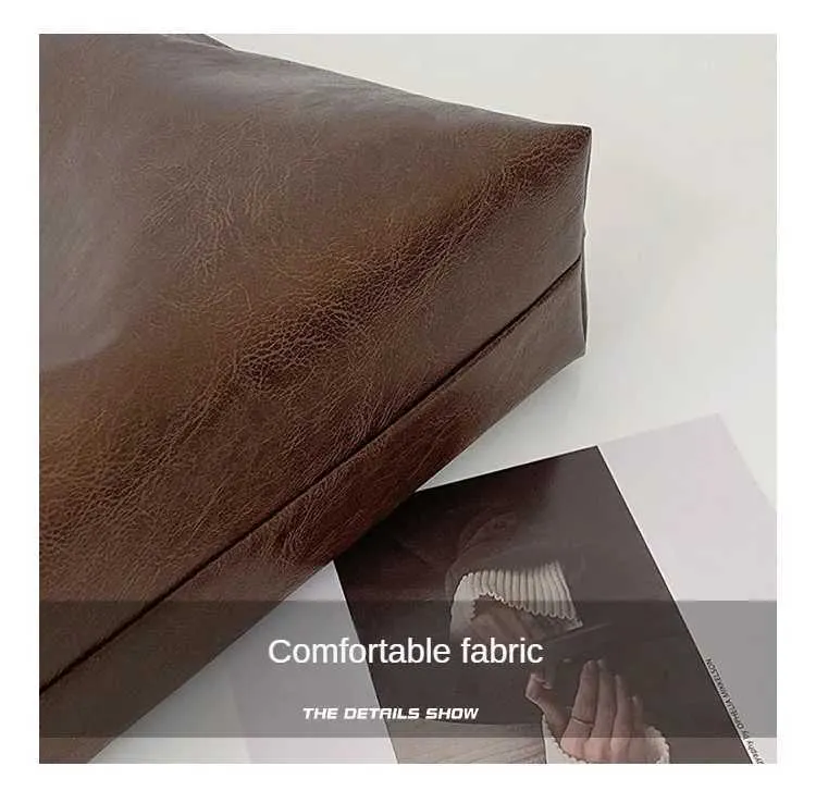 Lightweight PU soft leather large capacity womens shoulder lower arm buckle casual style makeup bag Y241123_voghion.com