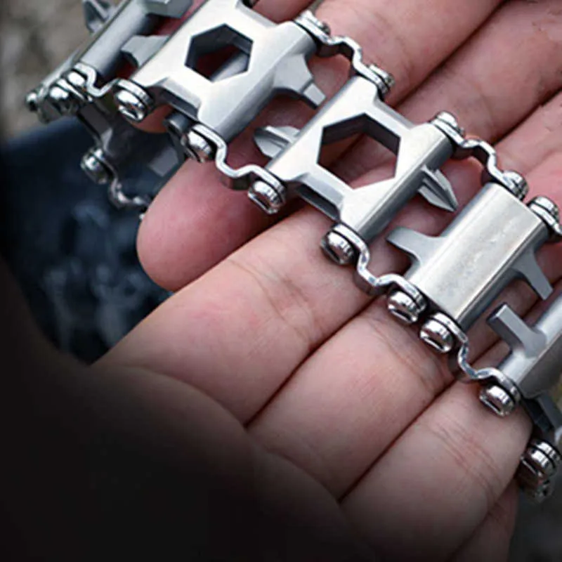 DreamBell Men Outdoor Spliced Multifunctional Wearing Screwdriver Tool Hand Chain Field Survival Bracelet 2.45 original_voghion.com
