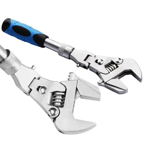 Adjustable Ratchet Wrench With Foldable Head And Dual Torque_voghion.com