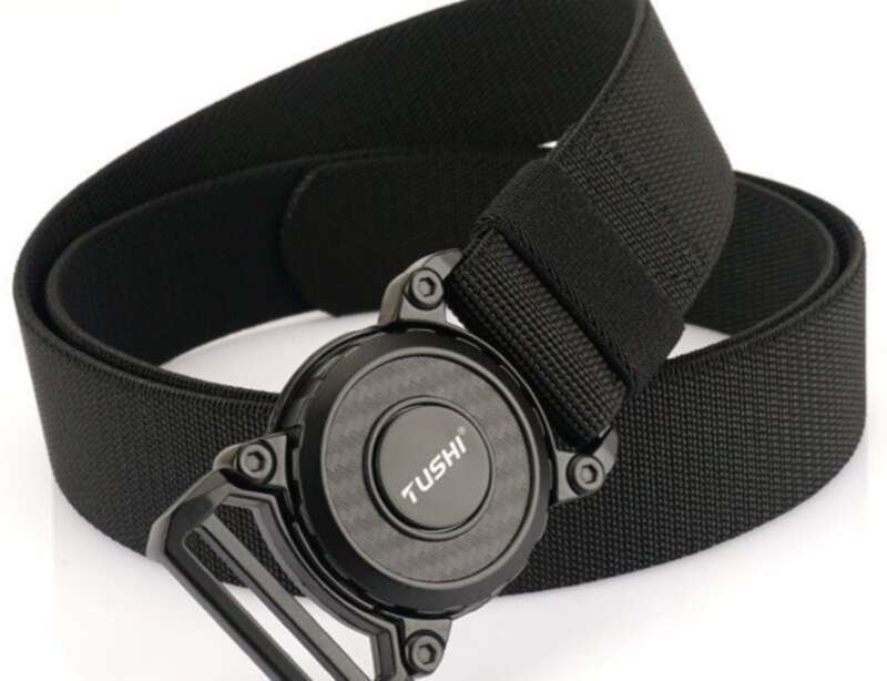 【 1440 People Collection 】 Outdoor Sports Automatic Quick Release Plug-in Buckle Tactical Waist Men's Elastic Canvas_voghion.com
