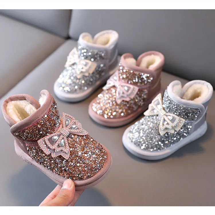 Snow Thick Veet Cute Baby Girls Boot Toddler Warm Cotton Boots Winter Cutefeet for Girl Kids Shoe Princess Shoes Sizes_voghion.com