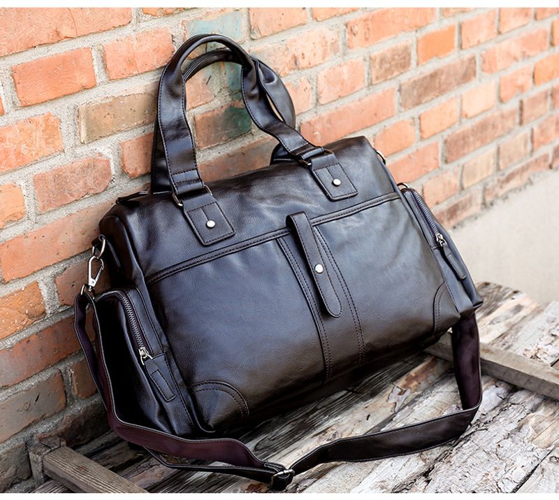 PU-Reisetasche, wasserdichte Business-Aktentasche für Herren, Umhängetasche mit einer Schulter_voghion.com