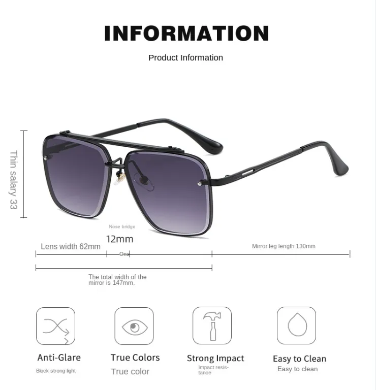 Occhiali da sole designer uomo classici moda lusso eleganti_voghion.com