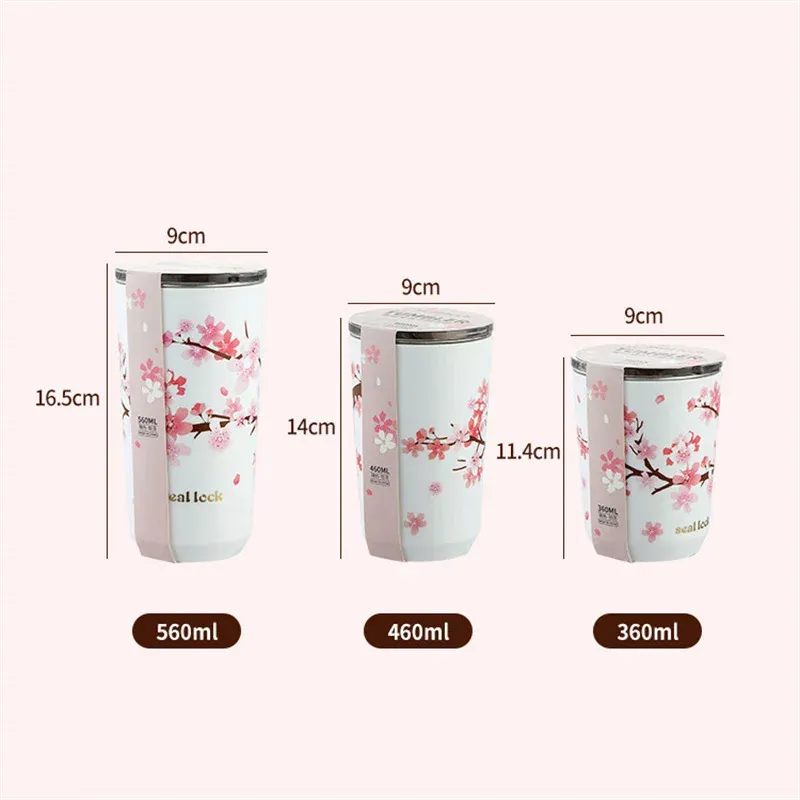 Sakura Reisebecher – Auslaufsicher | Doppelwandig | Bereit für Milchtee_voghion.com