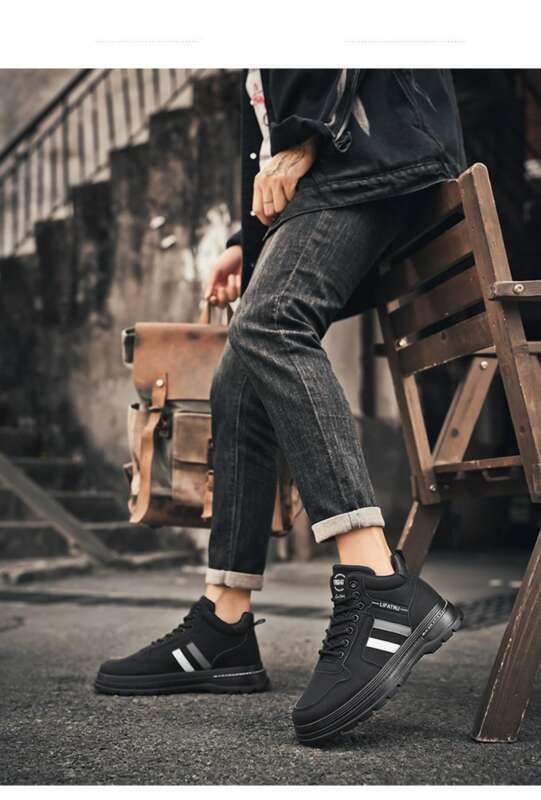 Herbst Neue High Top Workwear's Trendy Vielseitige Anti-Rutsch-Sport- und Freizeit-Board-Schuhe, Arbeitsschutzschuhe Für_voghion.com