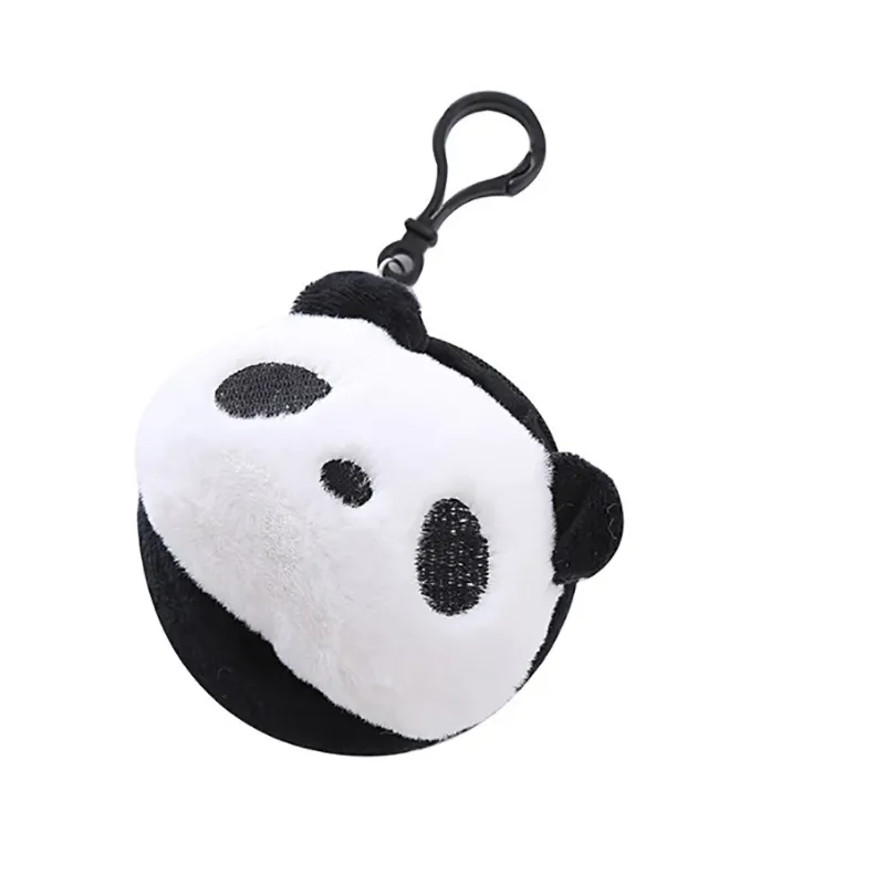 Monedero con cremallera y diseño de panda de peluche, miniauriculares con cable USB, ideal como regalo de cumpleaños para niños._voghion.com