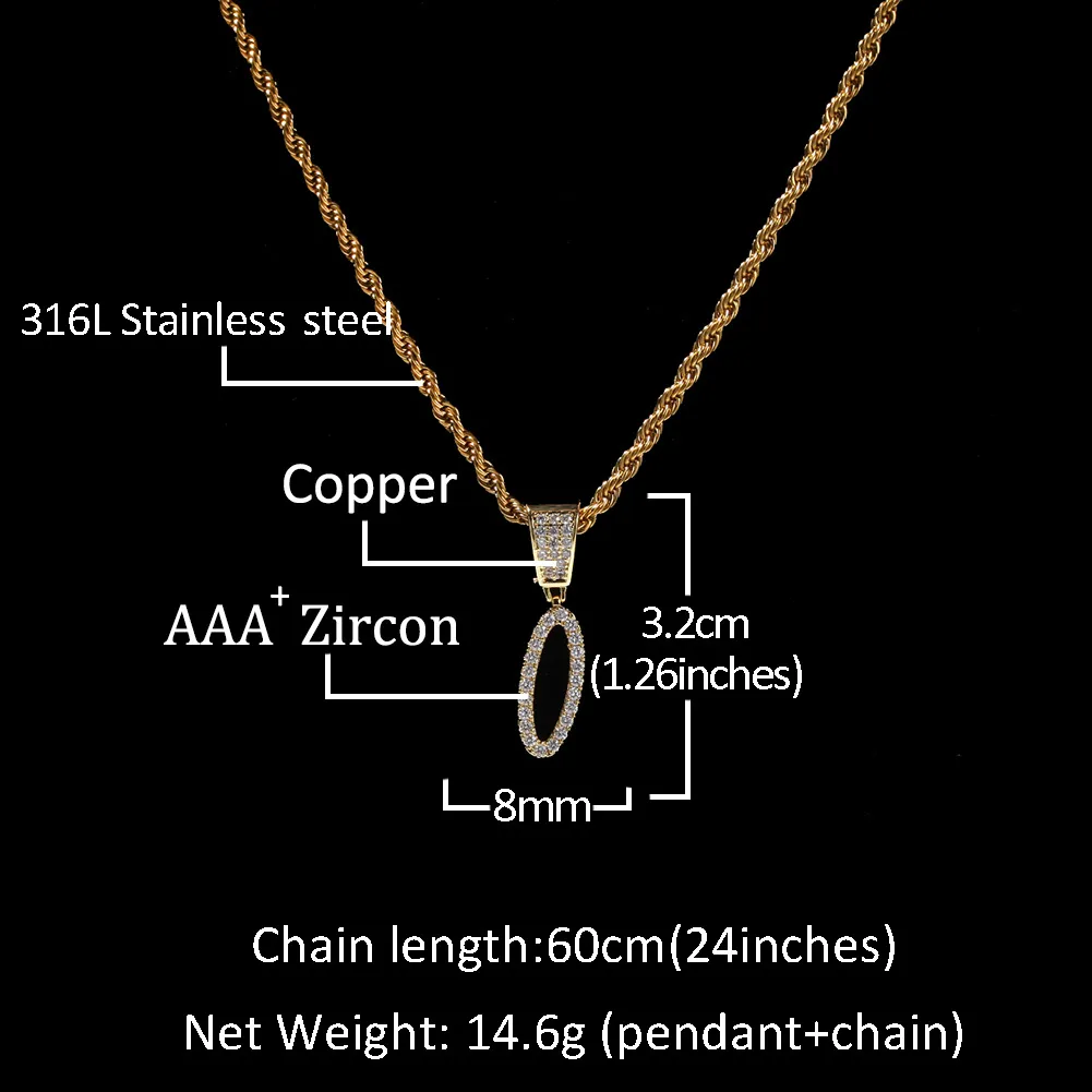 New Fashion personalized Gold Bling Diamond Cursive A-Z Initial Letters Custom Name Pendant Necklace DIY Letter Jewelry_voghion.com