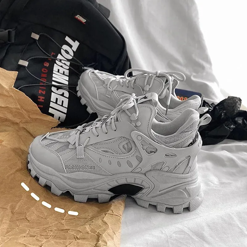 Fashion Chunky Sneakers for Men Comfortable Man Casual Shoe Outdoor Anti Skid Male Vulcanize Shoes Tennis Thick Sole 44_voghion.com