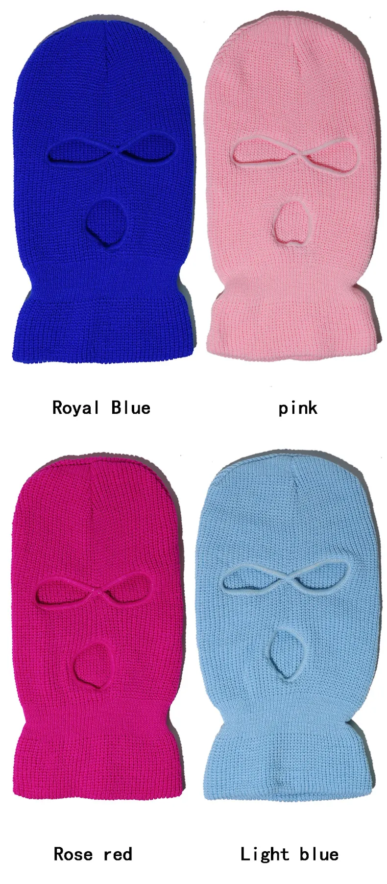 Casquette fluorescente à trois trous, masques de fête de créateur, couvre-chef tricoté, masque de ski d'hiver, garde le visage complet coupe-vent au chaud_voghion.com