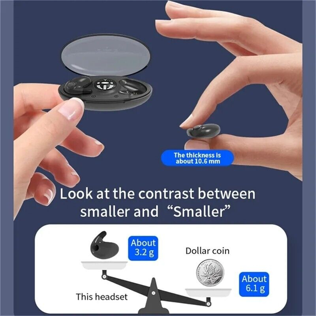 Invisible Sleep Wireless Earbuds Bluetooth Headset TWS Waterproof Earphones_voghion.com