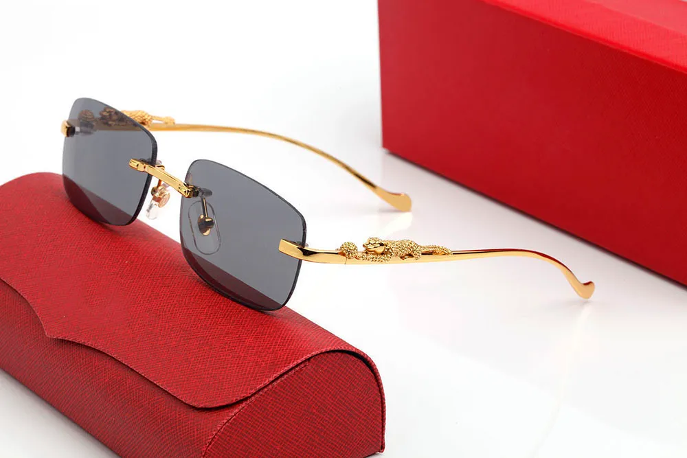 Lunettes de vue mode léopard en corne de buffle dorées personnalisées, monture complète, verres semi-transparents, sans cadre_voghion.com