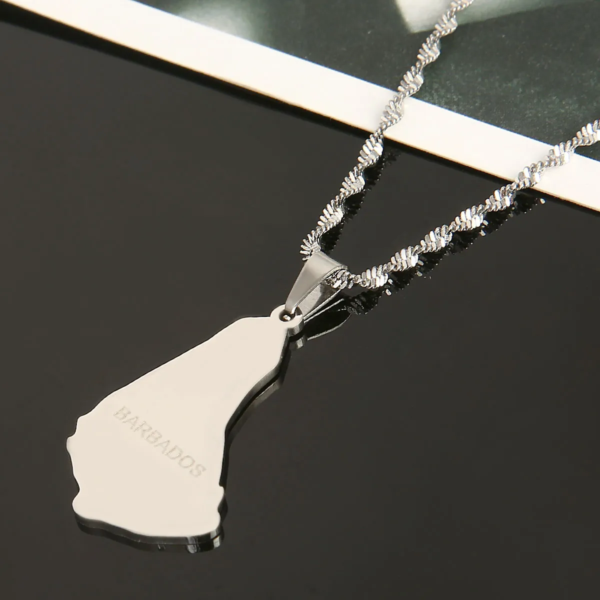 Pendant Necklaces Stainless Steel Map Of The Barbados Island Fashion Sier Color Maps Jewelry Gifts_voghion.com