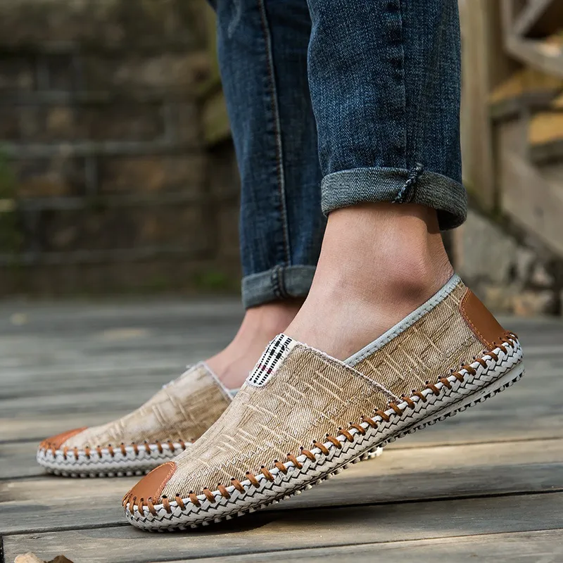 Pantofi sport casual pentru bărbați, pantofi sport cu toc înalt, respirabili, din denim, pentru bărbați, stil pescar, design de brand, espadrile, pantofi sport_voghion.com