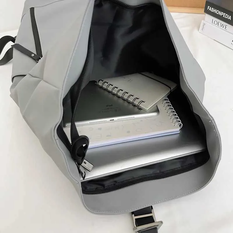 Damen Freizeit Großer Rucksack Männer Laptoptasche Ladys Nylon Roll Top Männlich Reisetasche Port Schulrucksäcke Für Teenager_voghion.com