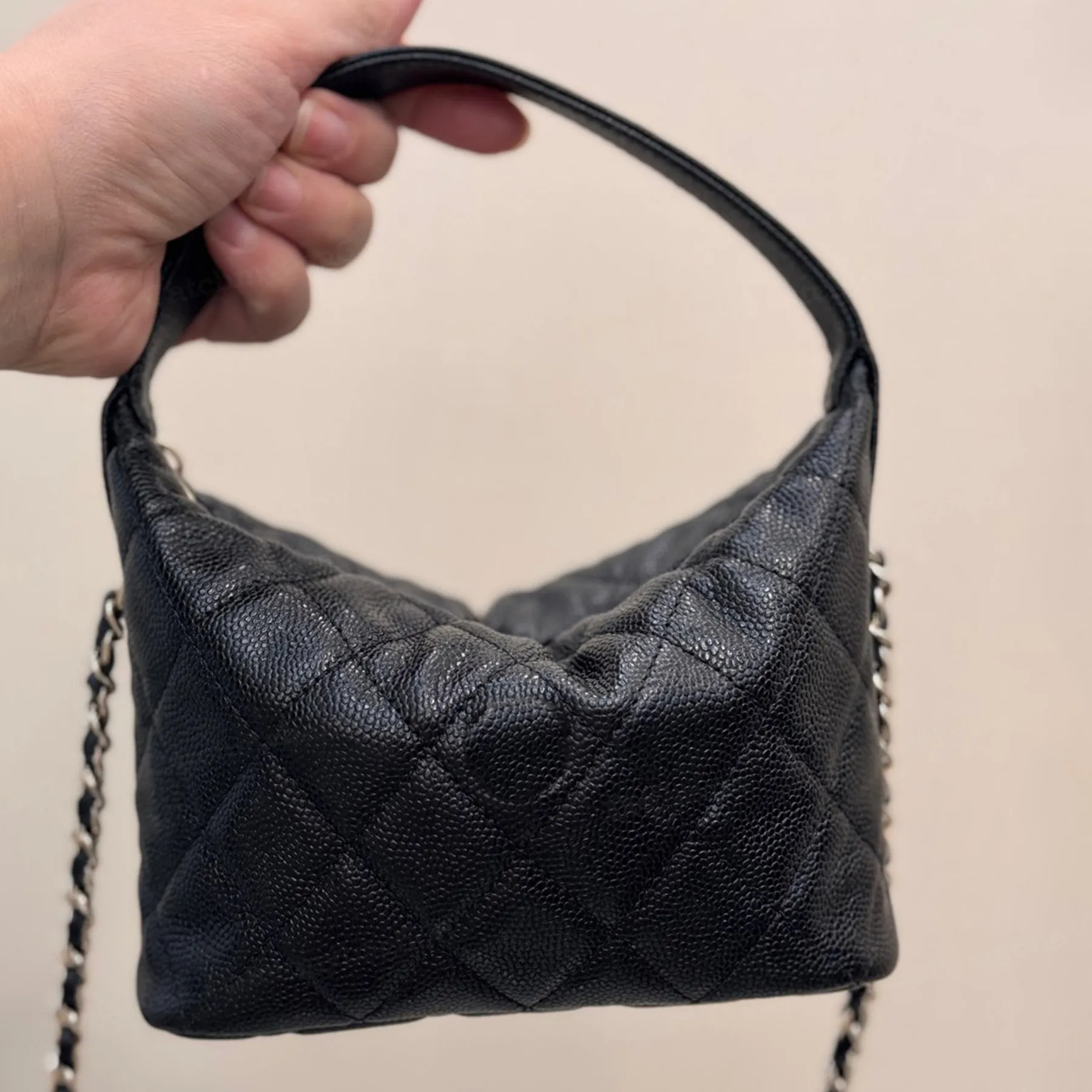 Borsa a tracolla con catena 10A di alta qualità, in morbida pelle genuina, con chiusura a cerniera e finiture dorate, alla moda._voghion.com