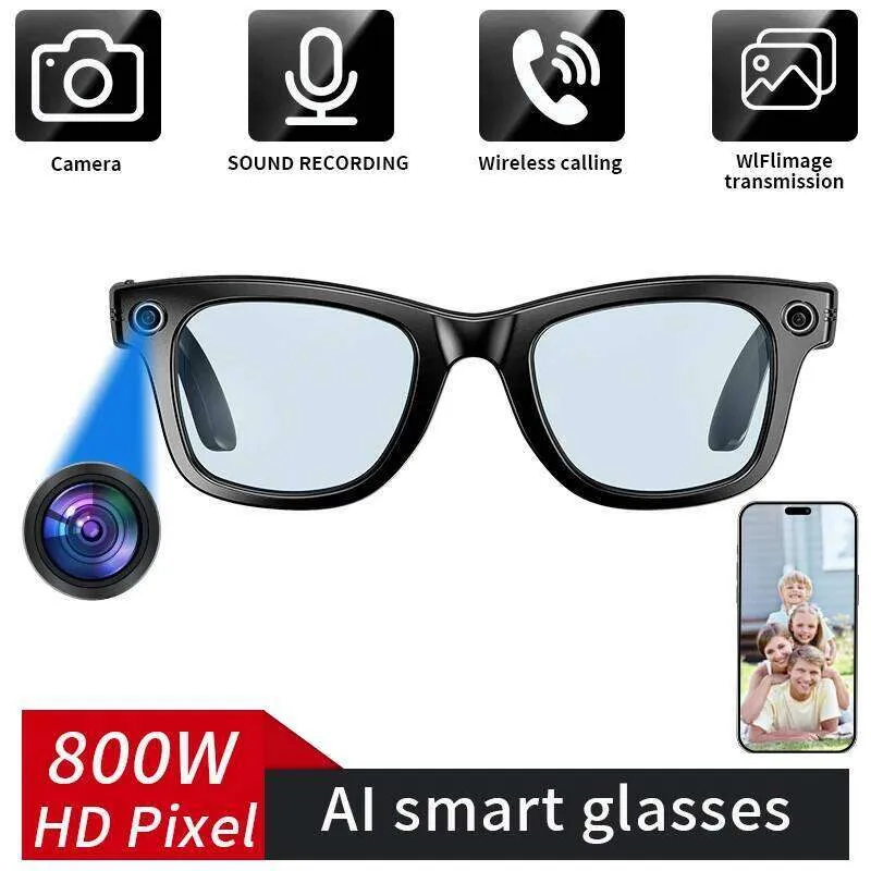 LIGE Upgrade Smart With Camera Video Recording AI Photo Recognition Bluetooth Call Translation Voice Assistant Glasses_voghion.com