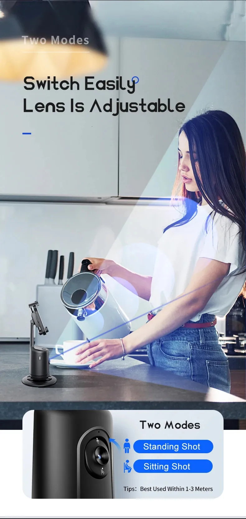 Selfieshow P01 Stabilisateur portatif universel à rotation automatique à 360° pour smartphone, vidéo en temps réel_voghion.com