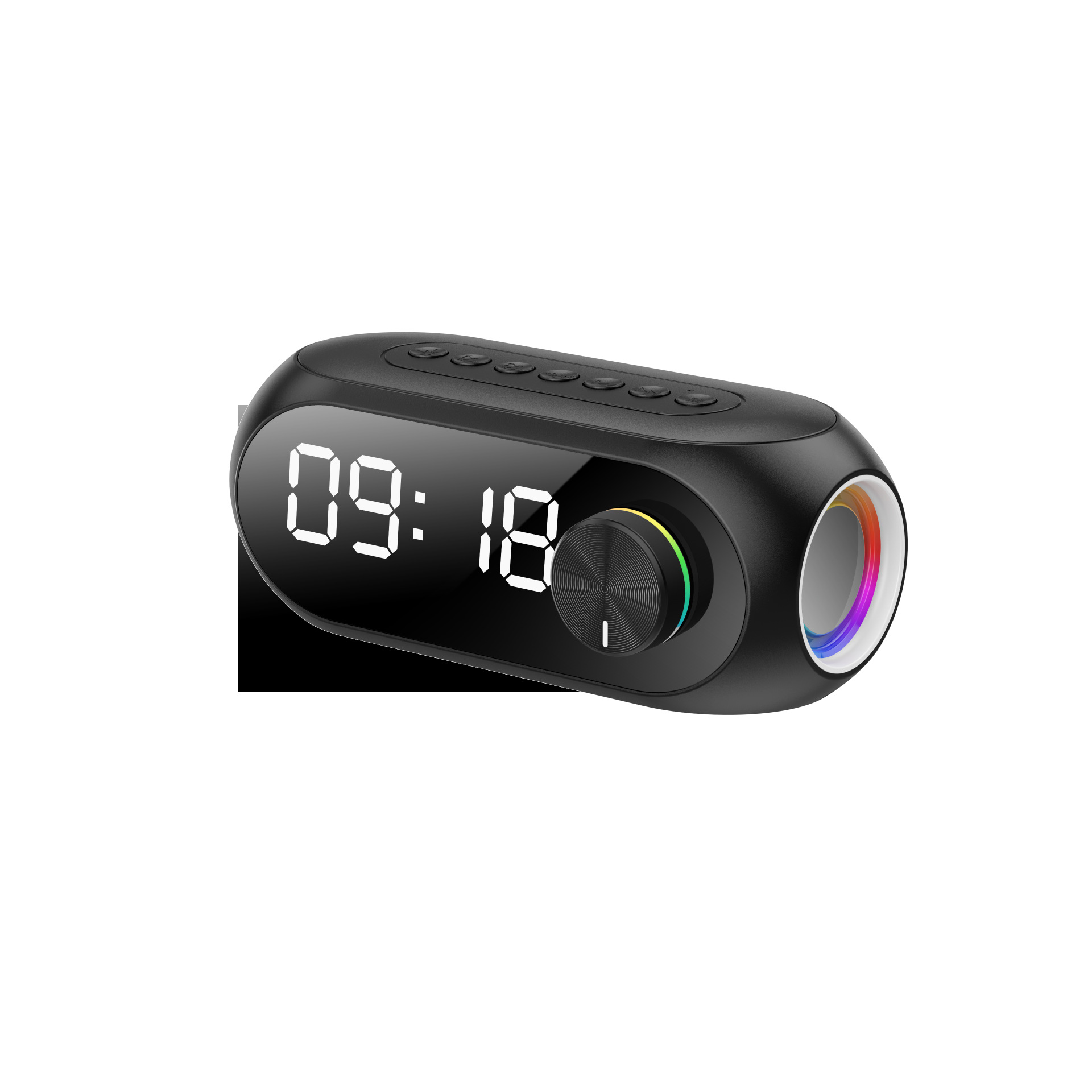 Mini-Bluetooth-Lautsprecher - Eingebaute LED-Farblichter, Weckerfunktion, kabelloser Bluetooth-Lautsprecher, Stereo-Klangqualität, für Wecker, Musik_voghion.com