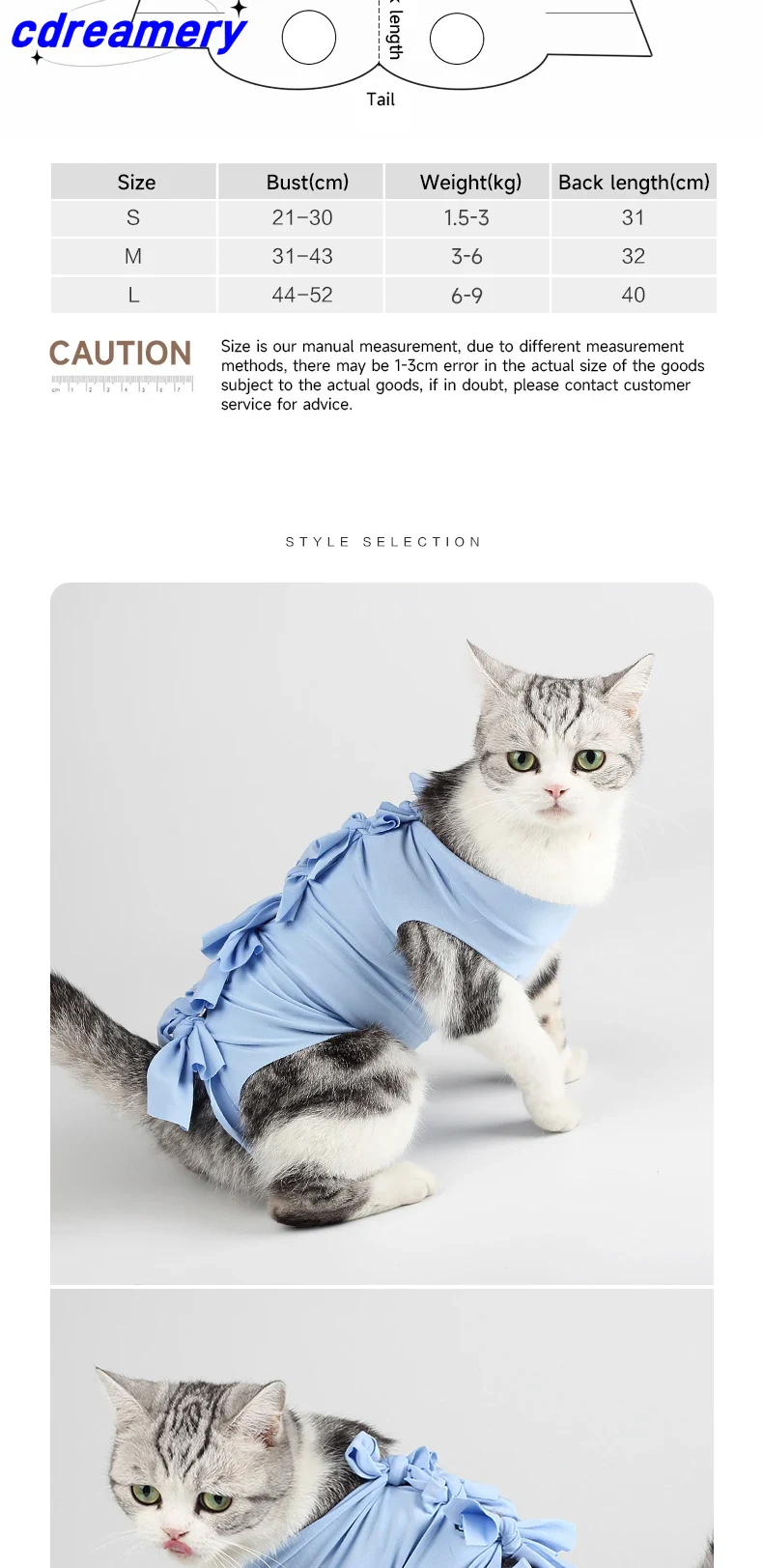 Anti-licking Sterilization Cat Clothes Recovery Suit After Surgery Breathable Physiological Puppy Anti-scratch Body Strap Vest_voghion.com