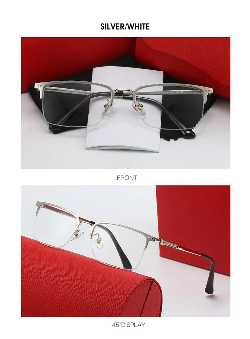 metal Frame Rectangle Eyeglass Gentlemens Business Men Half-frame Diaosi Sunglasses Can Be Matched With Myopia Optical_voghion.com