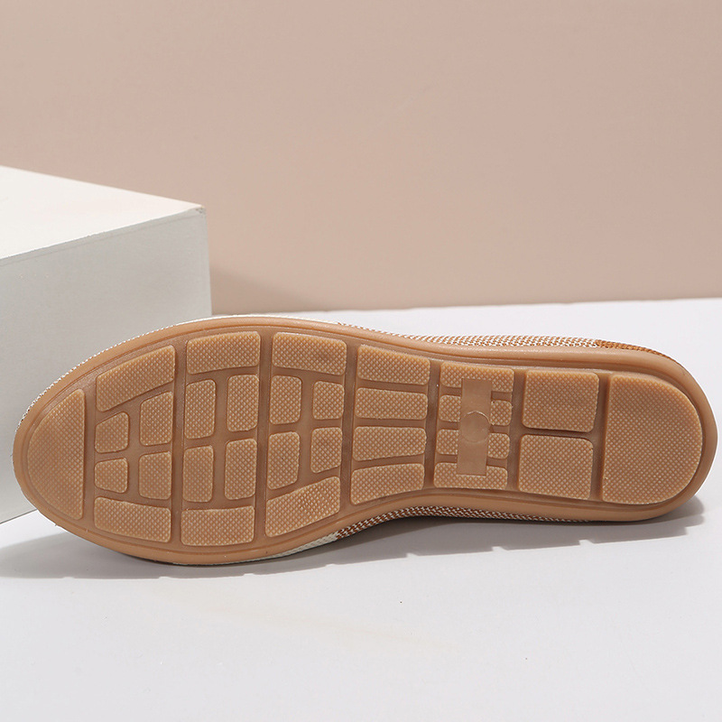 Women's matching color light mouth round head lazy loafers_voghion.com