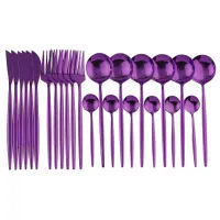 Conjunto de talheres de mesa dourados, 24 peças, aço inoxidável, garfo, faca, colher, talheres, caixa de presente 210317_voghion.com