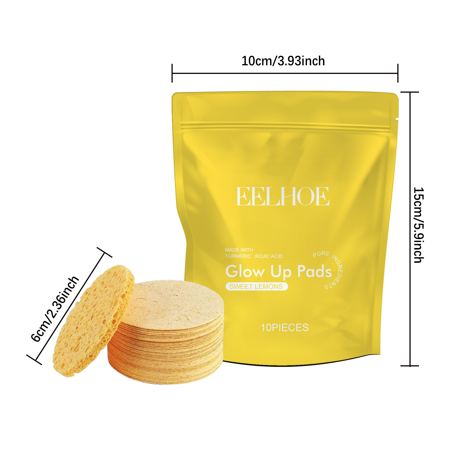Eelhoe Turmeric Cleansing Pad Deeply Cleanses Skin, Removes Dirt, Controls Oil And Softens Exfoliated And Tender Ski_voghion.com