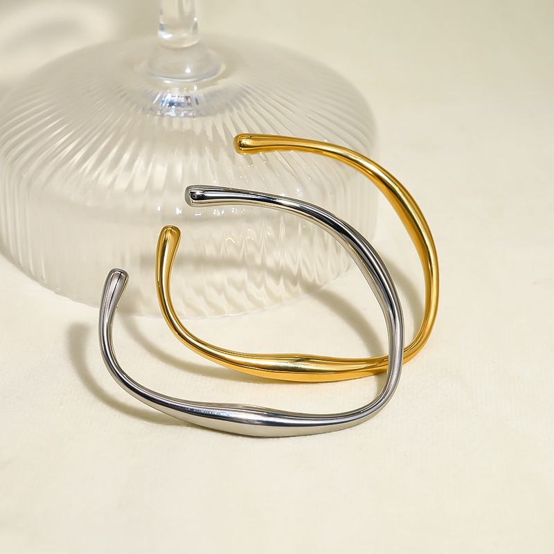 Brățară din oțel inoxidabil 316, placată cu aur de 14K, stil casual, simplu, culoare solidă, vrac_voghion.com