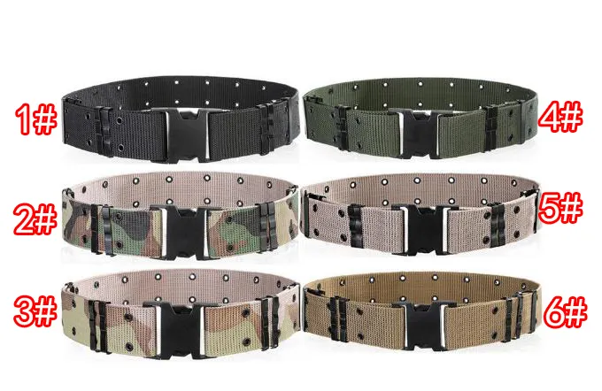 MOQ=1PCS SUMMER Mens/women waistband nylon Mountaineering outdoor sports knit Students tactical belt camouflage 6colors_voghion.com