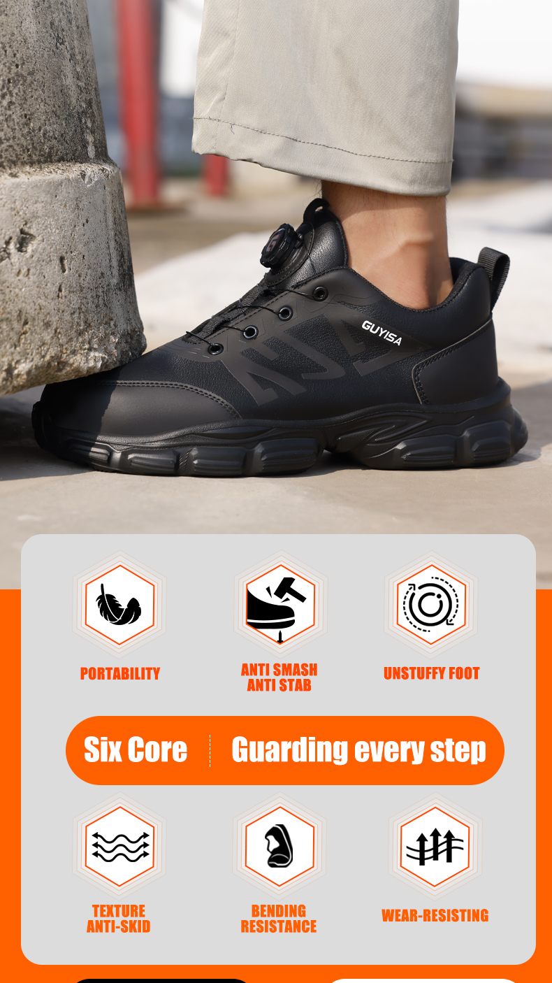 Zapatos de seguridad GUYISA, botas con punta de acero, resistentes al desgaste, transpirables, antigolpes y antiperforación, CN 37-45 3117N_voghion.com