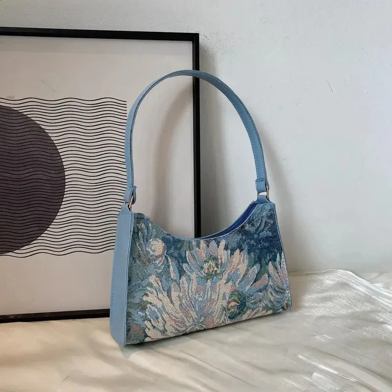 Moda Vintage Donna Olio Dipinto Spalla Signore Semplice wer Femminile Ascella Hobos Borse Piccola Frizione Borsa Tote 241120_voghion.com